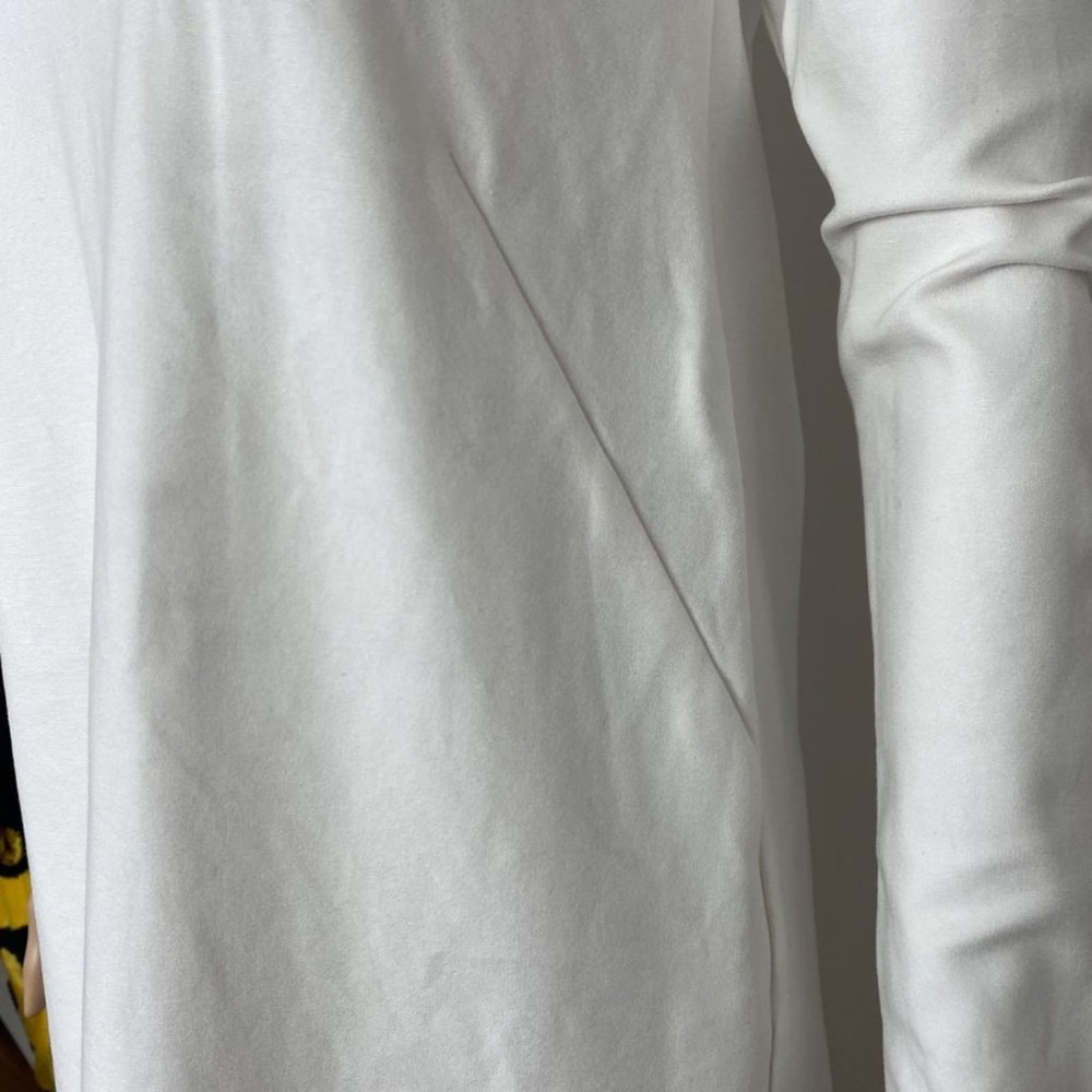Rosie Pope Maternity Dress Womens XS White Ruffle Trim Long Sleeve Stretch - Picture 8 of 11